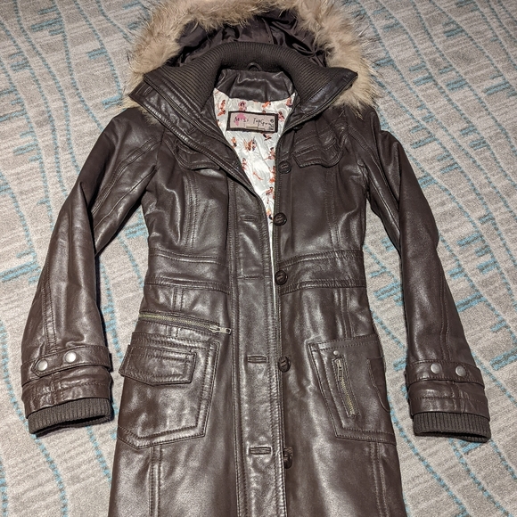 Miss TopGun Long leather jacket - Picture 1 of 9